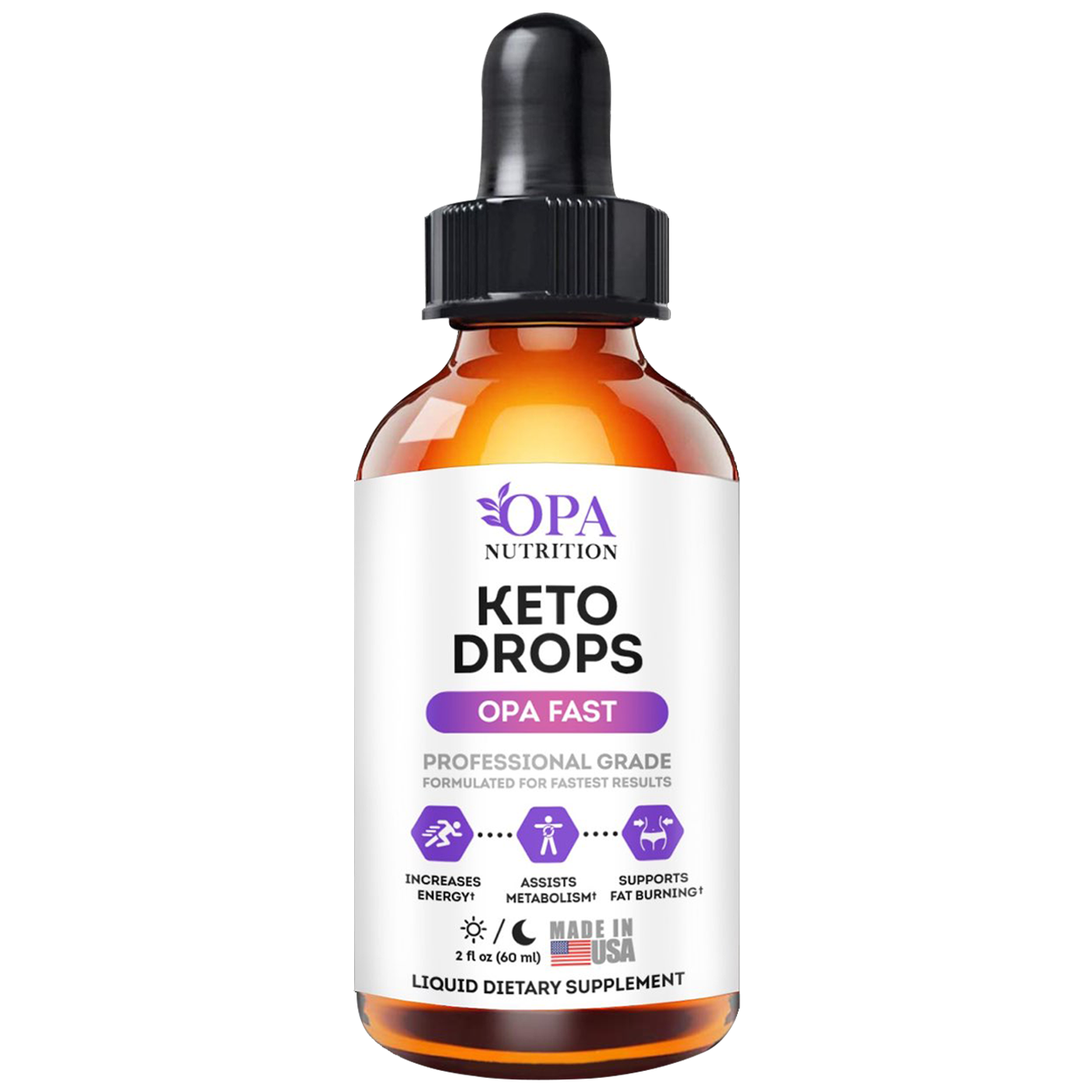 Keto Diet Drops with Green Tea, African Mango, and Raspberry Ketones - 60 ml